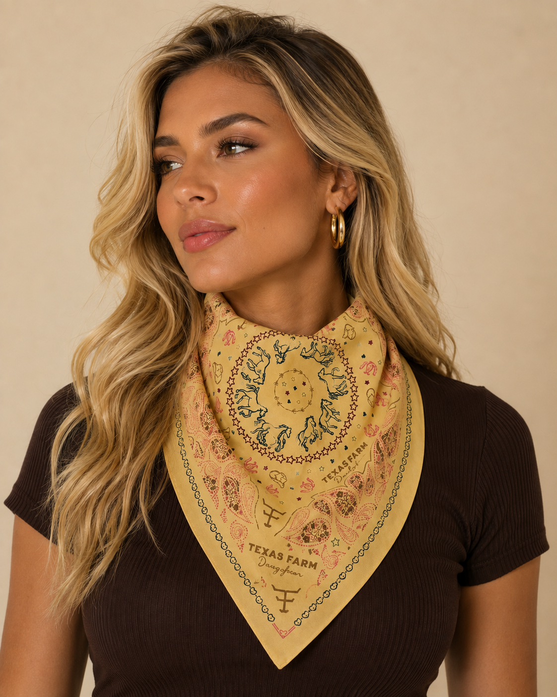 BANDANA TEXAS FARM - BN017 - AMARELO