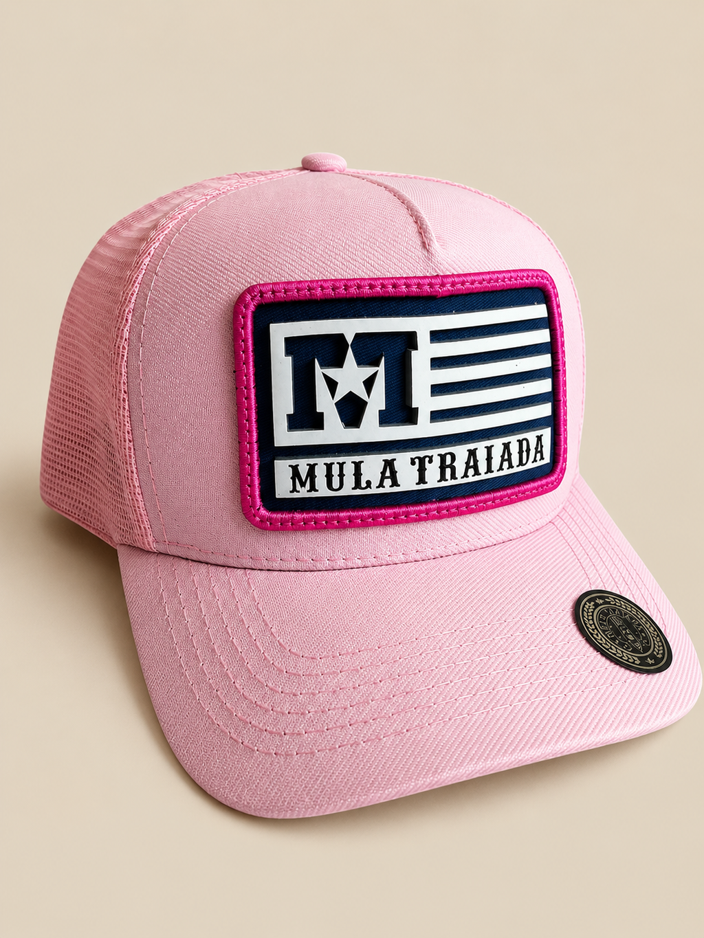 BONE MULA TRAIADA - BANDEIRA - MT100 - ROSA