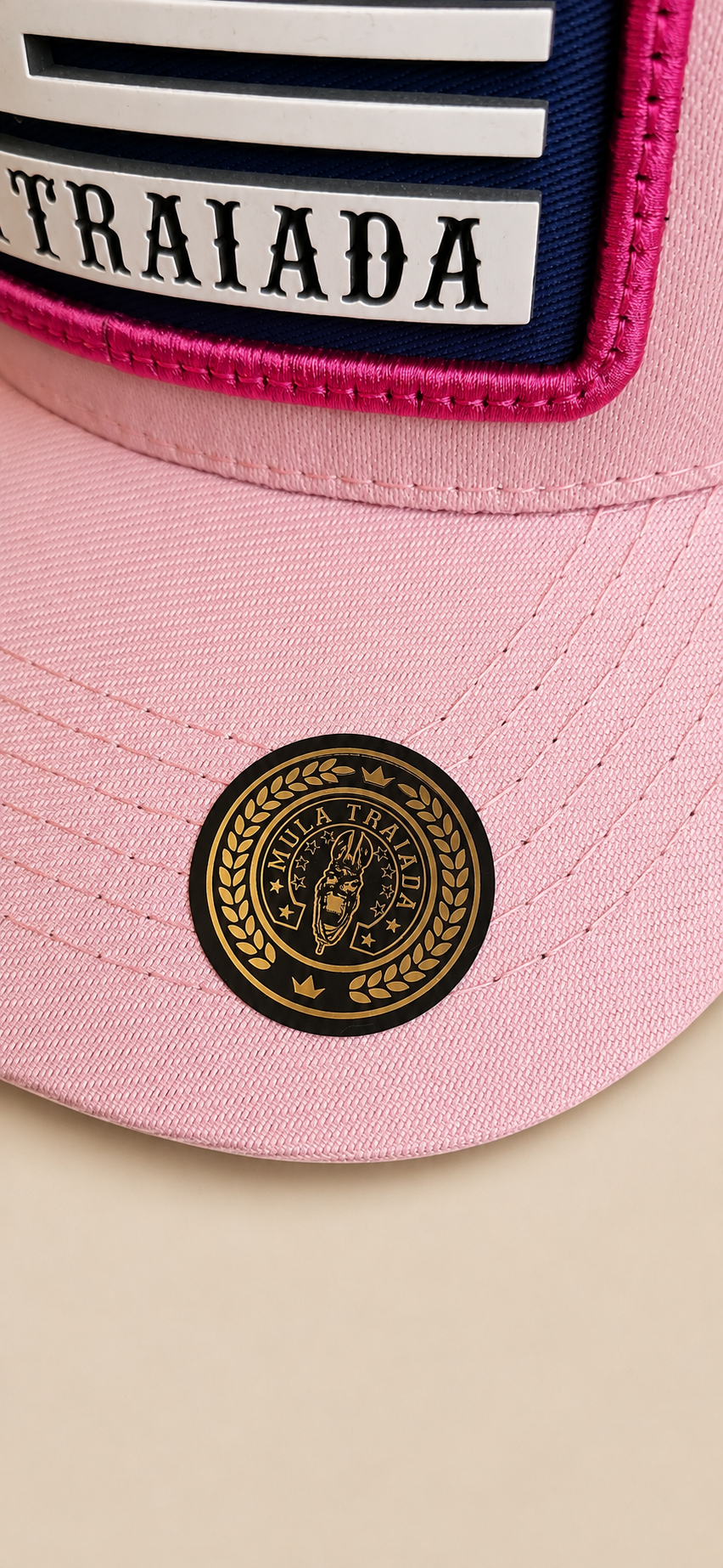 BONE MULA TRAIADA - BANDEIRA - MT100 - ROSA