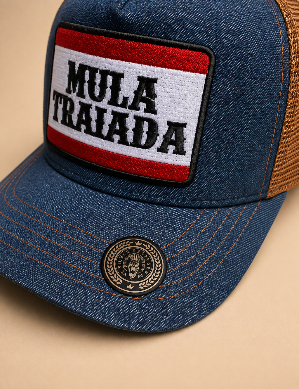 BONE MULA TRAIADA - BANDEIRA - MT101 - JEANS
