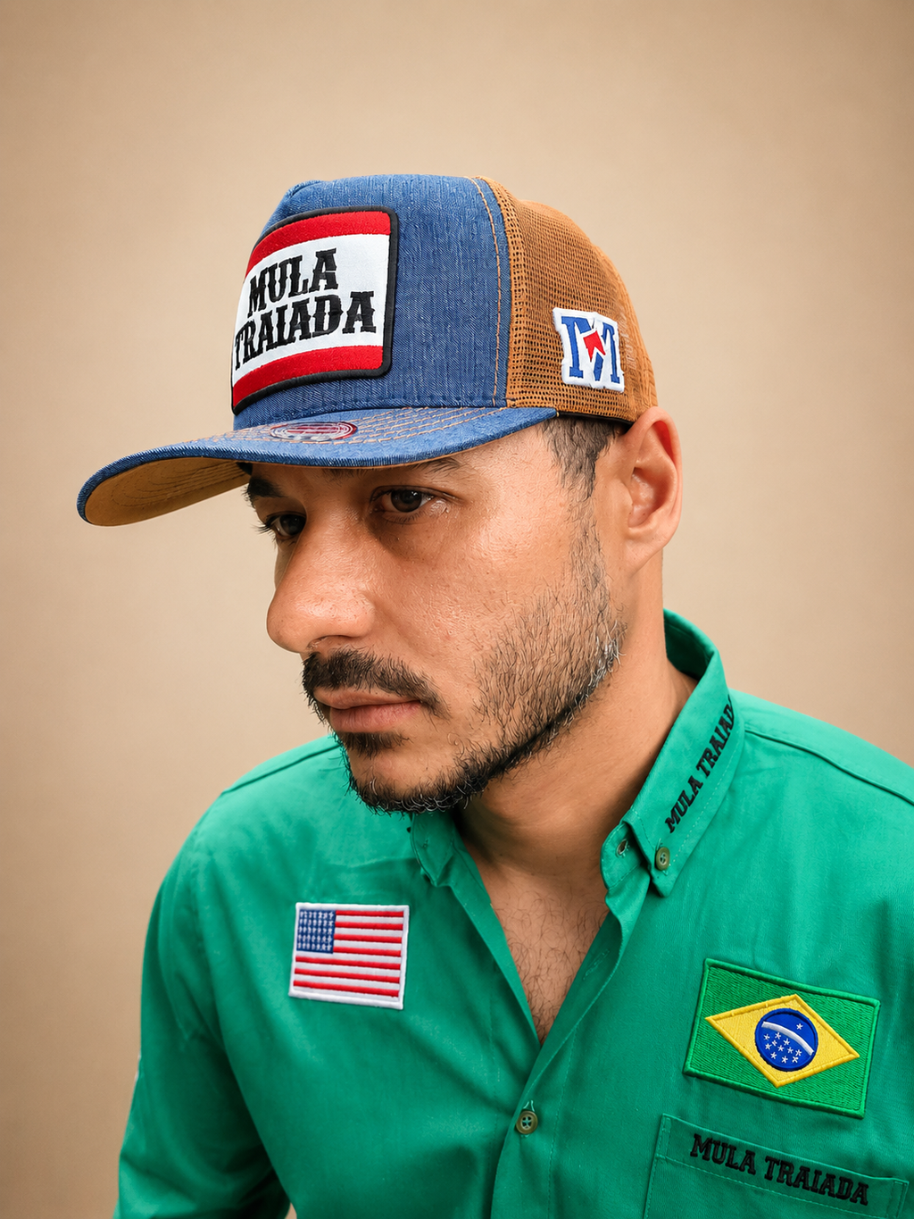 BONE MULA TRAIADA - BANDEIRA - MT101 - JEANS
