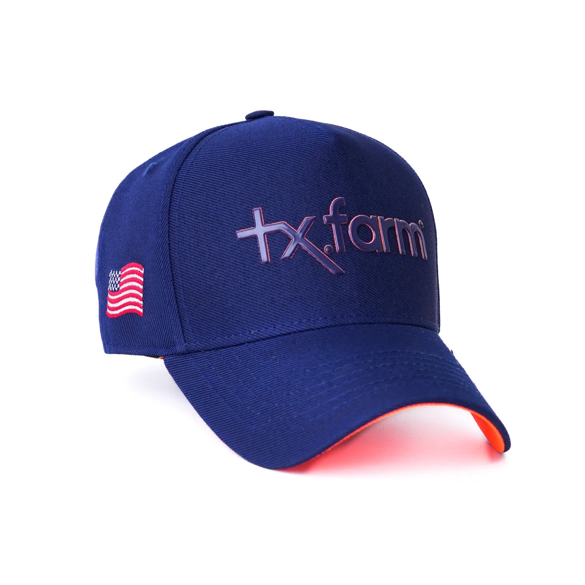 BONE TEXAS FARM - TF673 - AZUL MARINHO - LARANJA NEON