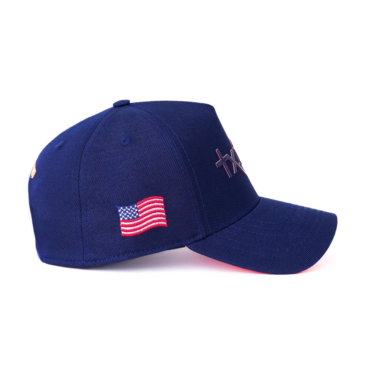 BONE TEXAS FARM - TF673 - AZUL MARINHO - LARANJA NEON