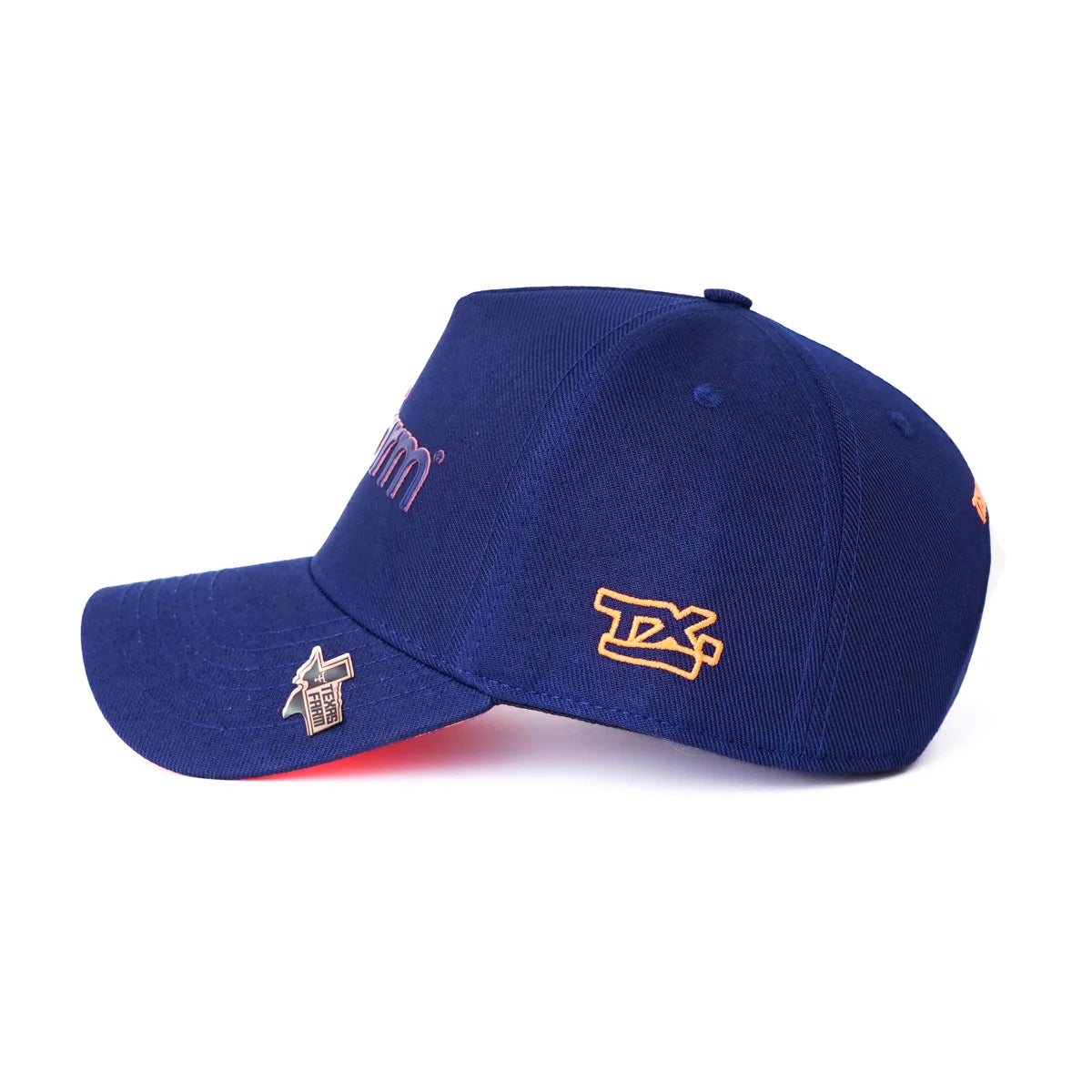 BONE TEXAS FARM - TF673 - AZUL MARINHO - LARANJA NEON