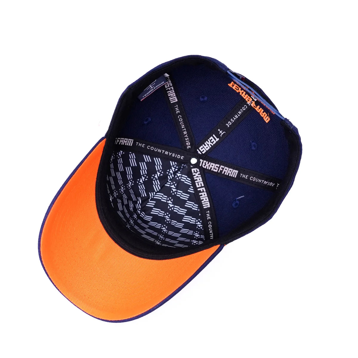BONE TEXAS FARM - TF673 - AZUL MARINHO - LARANJA NEON