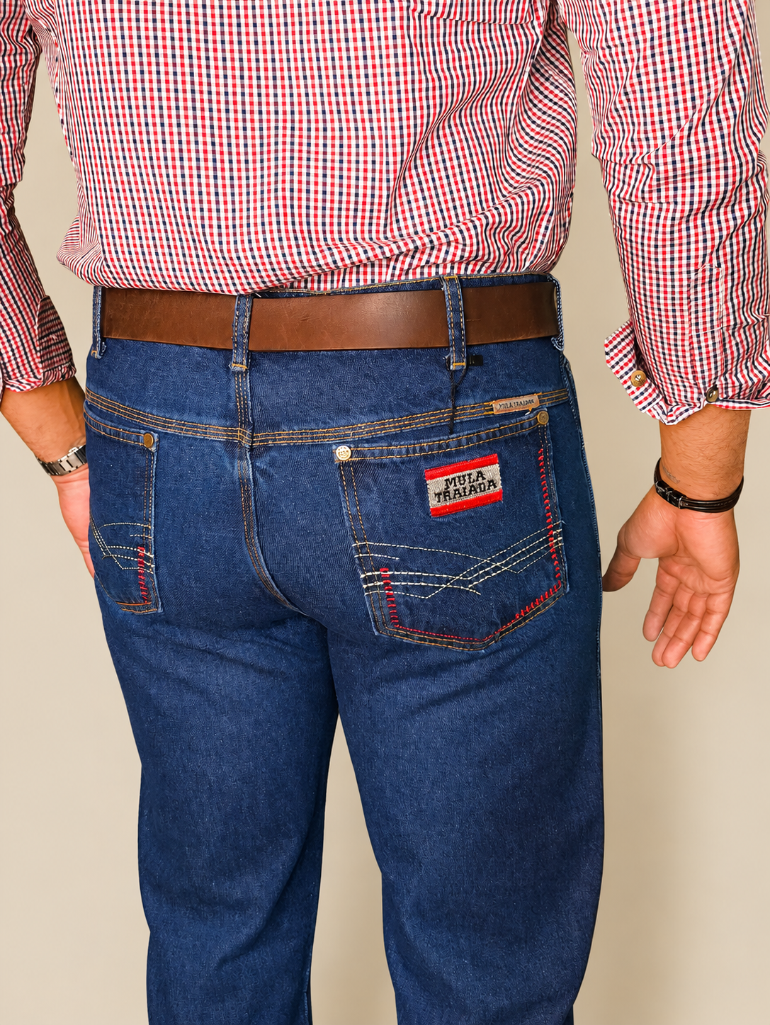 CALÇA JEANS - MASCULINA - MULA TRAIADA