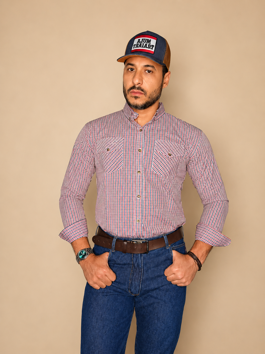 CAMISA - MASCULINA - MULA TRAIADA - ML XADREZ - AZUL/VERMELHO
