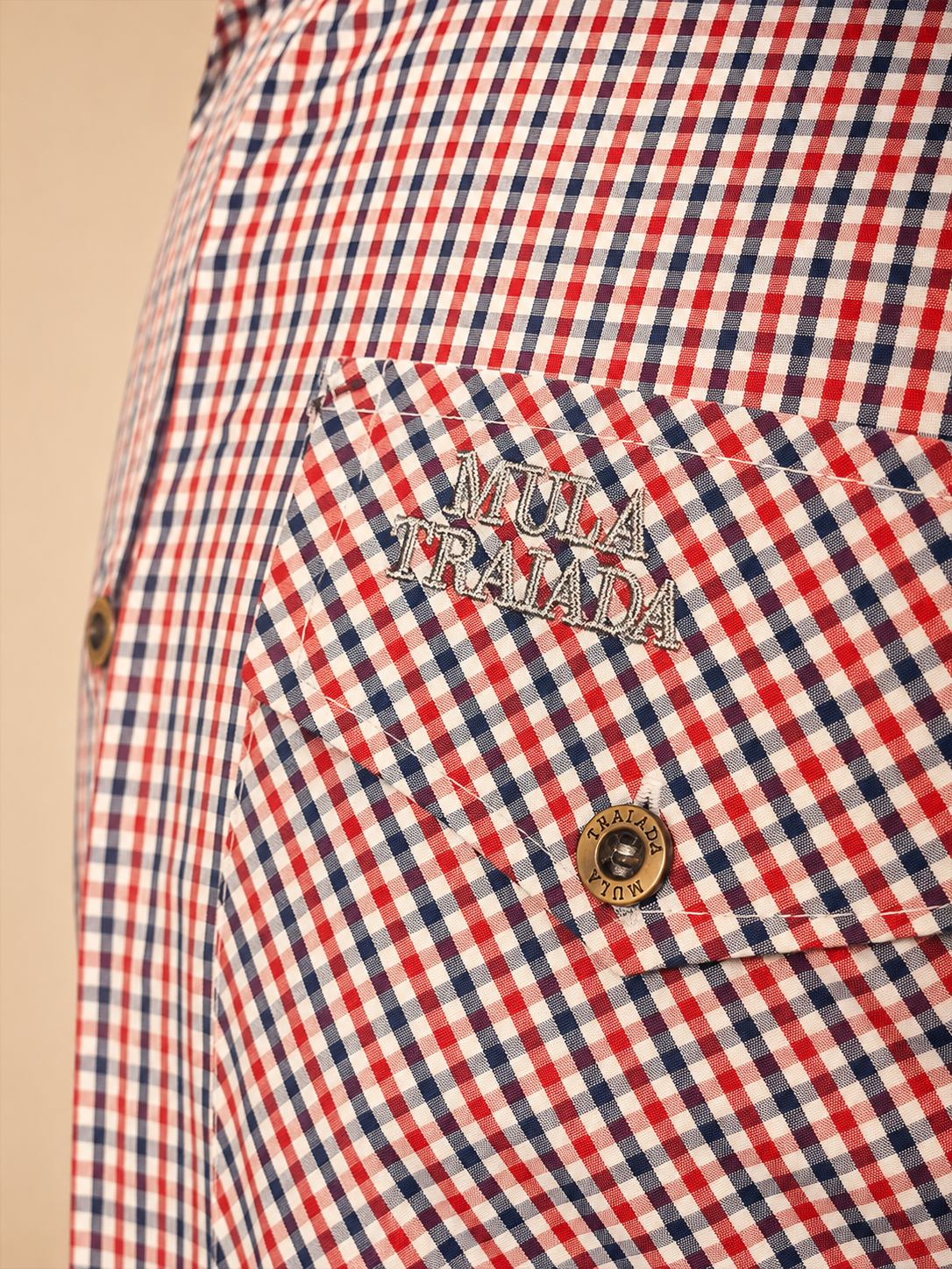CAMISA - MASCULINA - MULA TRAIADA - ML XADREZ - AZUL/VERMELHO