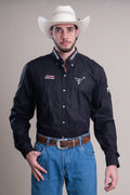 CAMISA COMPETIÇÃO MASCULINA MANGA LONGA - CP009  - PRETO-BRANCO