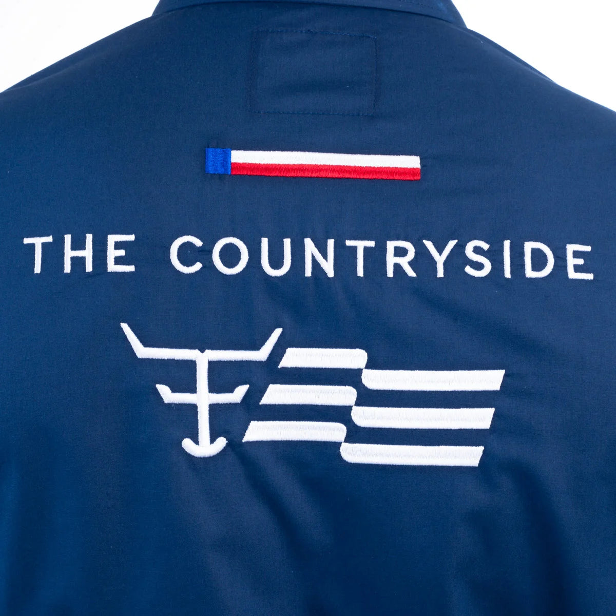 CAMISA COMPETIÇÃO MASCULINA MANGA LONGA TEXAS FARM - CP009 - AZUL MARINHO - BRANCO