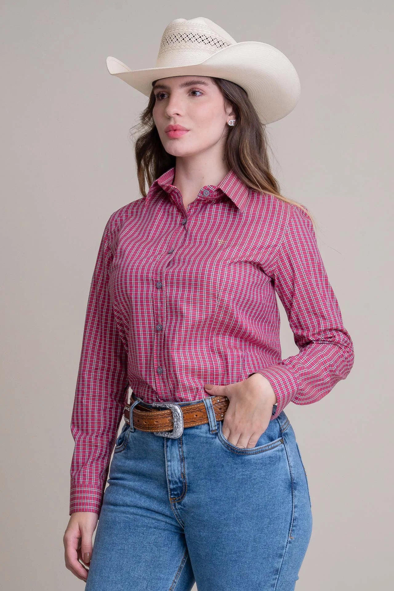 CAMISA FEMININA MANGA LONGA TEXAS FARM - CAF137 - XADREZ