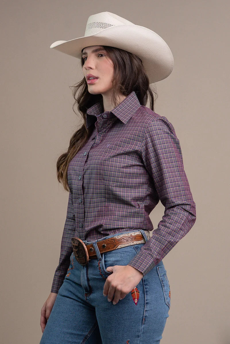 CAMISA FEMININA MANGA LONGA TEXAS FARM - CAF144 - XADREZ