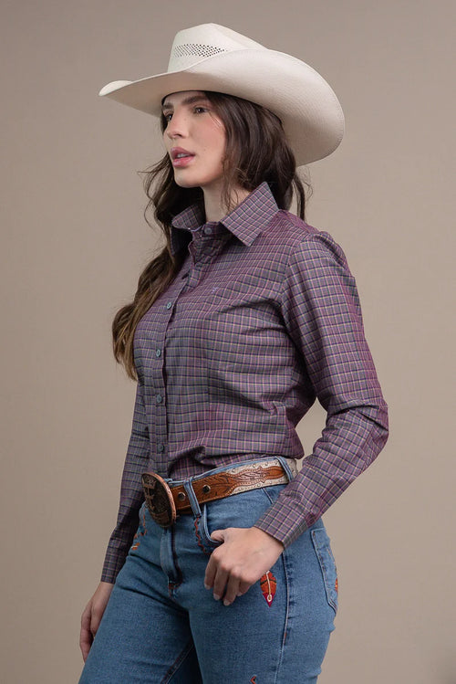 CAMISA FEMININA MANGA LONGA TEXAS FARM - CAF144 - XADREZ