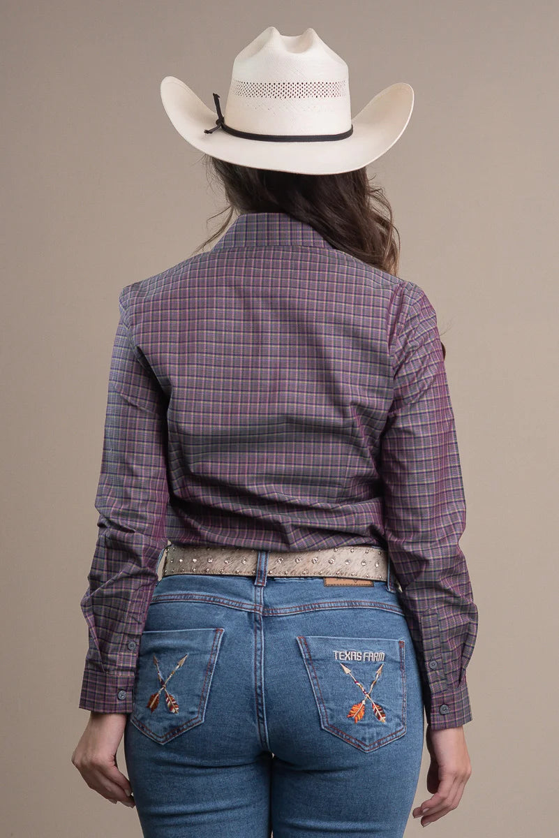 CAMISA FEMININA MANGA LONGA TEXAS FARM - CAF144 - XADREZ