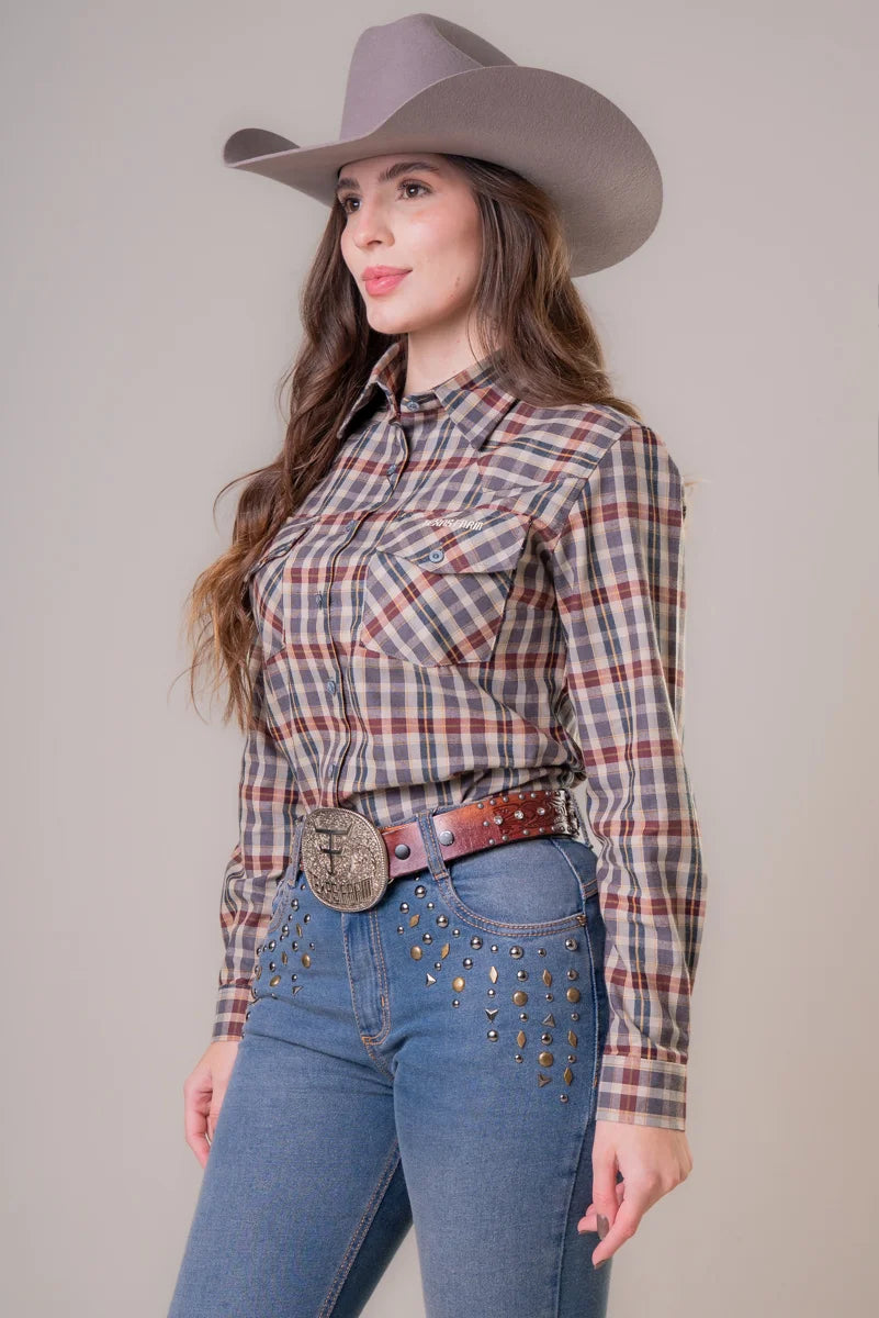 CAMISA FEMININA MANGA LONGA TEXAS FARM - WESTERN - CAF161 FLANELA
