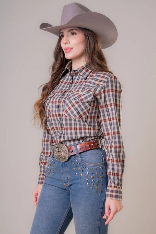 CAMISA FEMININA MANGA LONGA TEXAS FARM - WESTERN - CAF161 FLANELA
