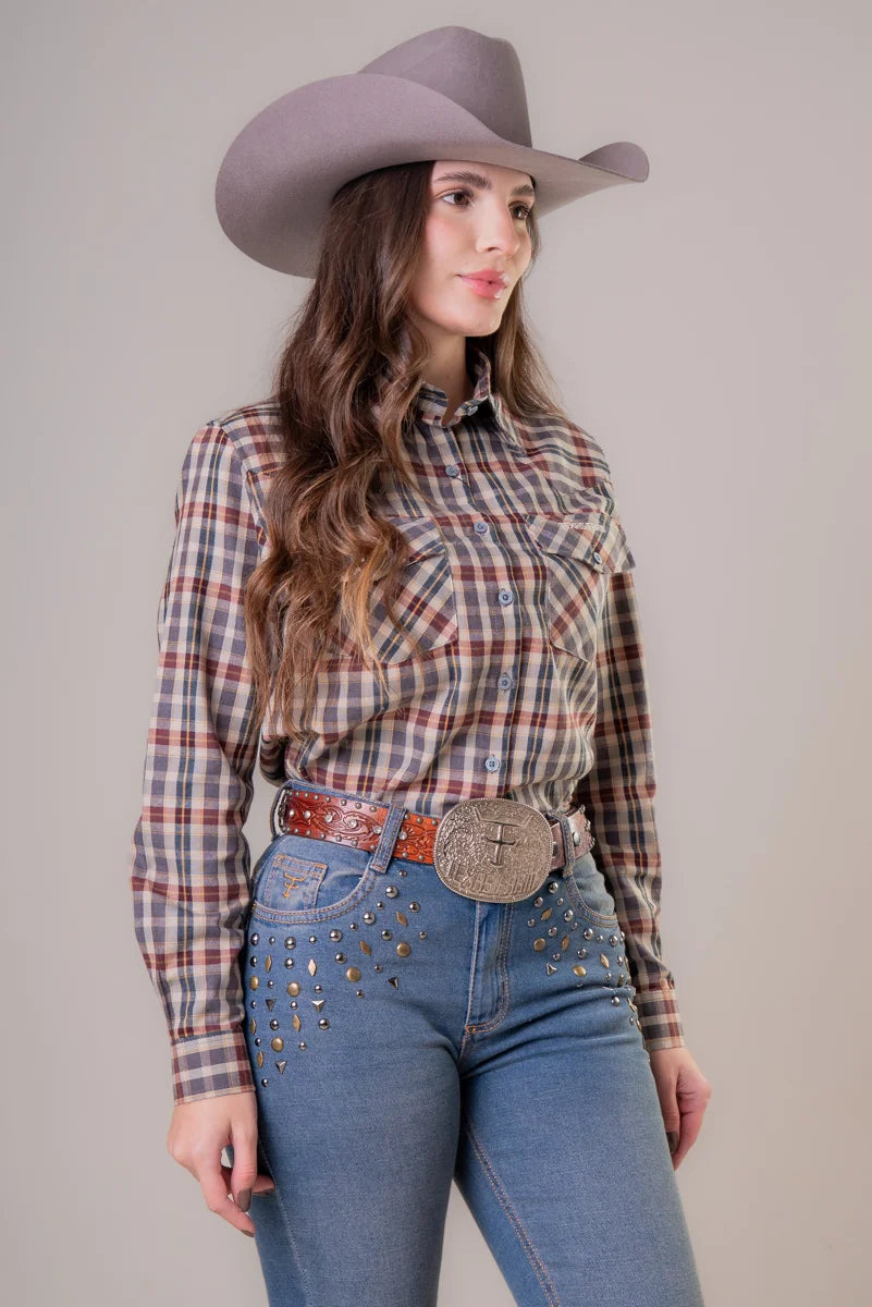 CAMISA FEMININA MANGA LONGA TEXAS FARM - WESTERN - CAF161 FLANELA