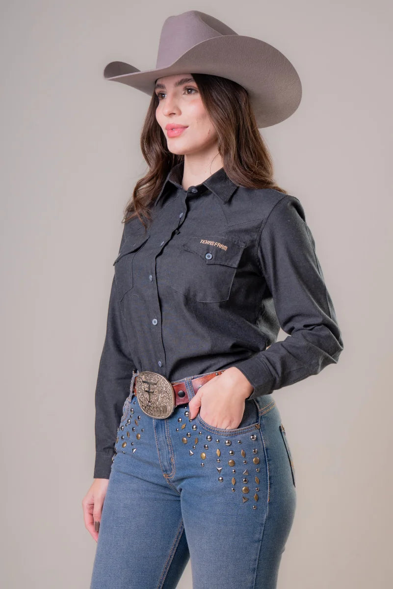 CAMISA FEMININA MANGA LONGA TEXAS FARM - WESTERN - CAF162 - FLANELA