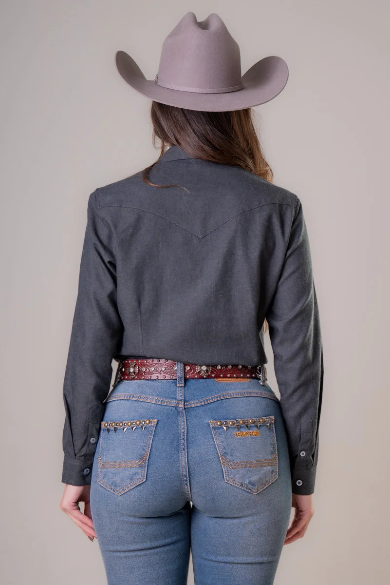 CAMISA FEMININA MANGA LONGA TEXAS FARM - WESTERN - CAF162 - FLANELA