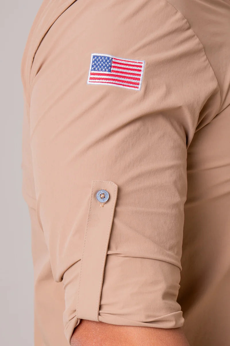 CAMISA MASCULINA MANGA LONGA TEXAS FARM UV50+ - EXPLORER - CAL651 - CAQUI 1