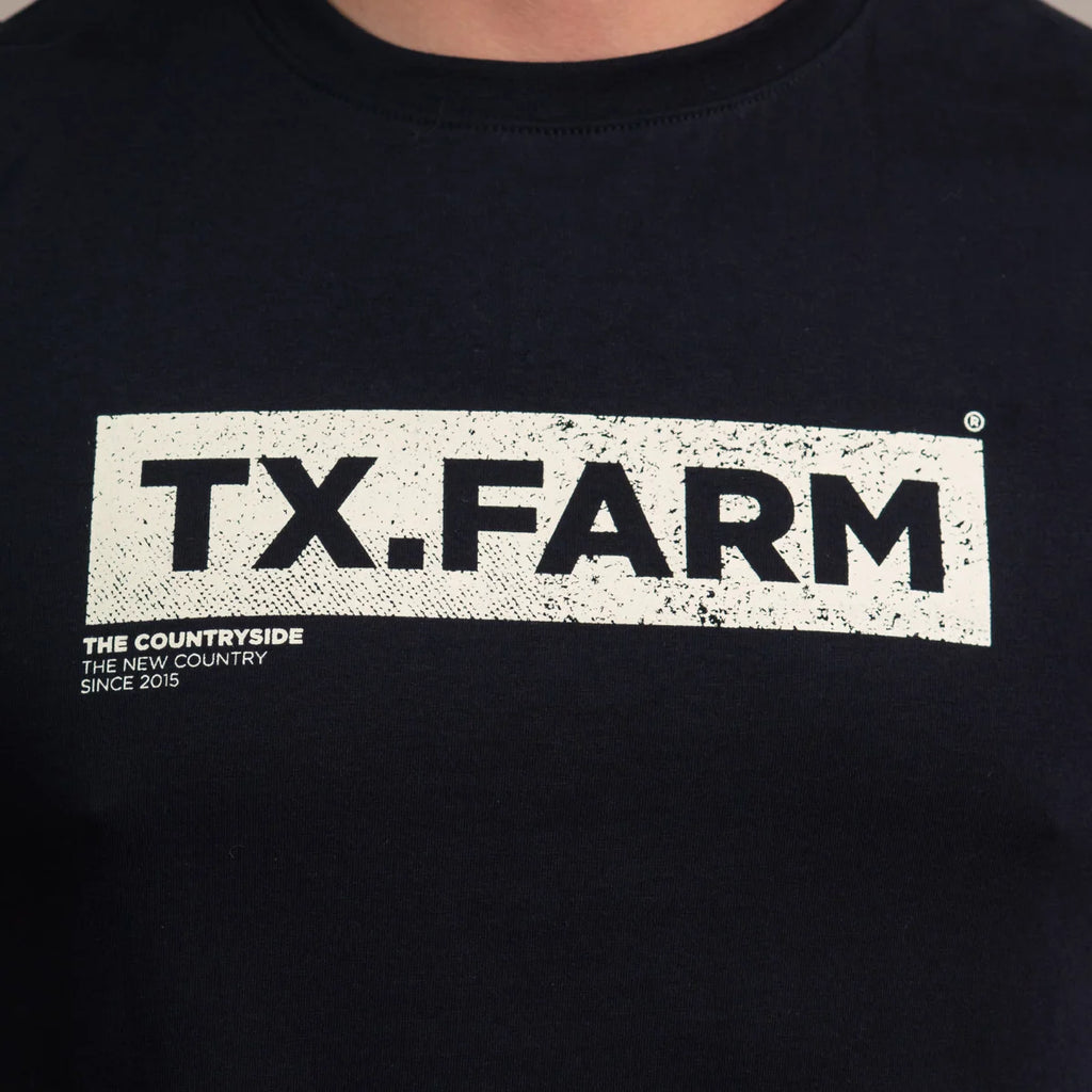 CAMISETA MASCULINA TEXAS FARM - CM684 - PRETO OFF-WHITE