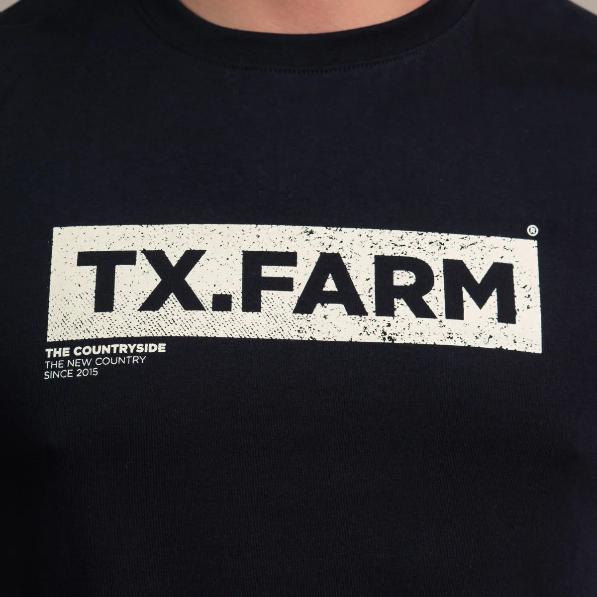 CAMISETA MASCULINA TEXAS FARM - CM684 - PRETO OFF-WHITE