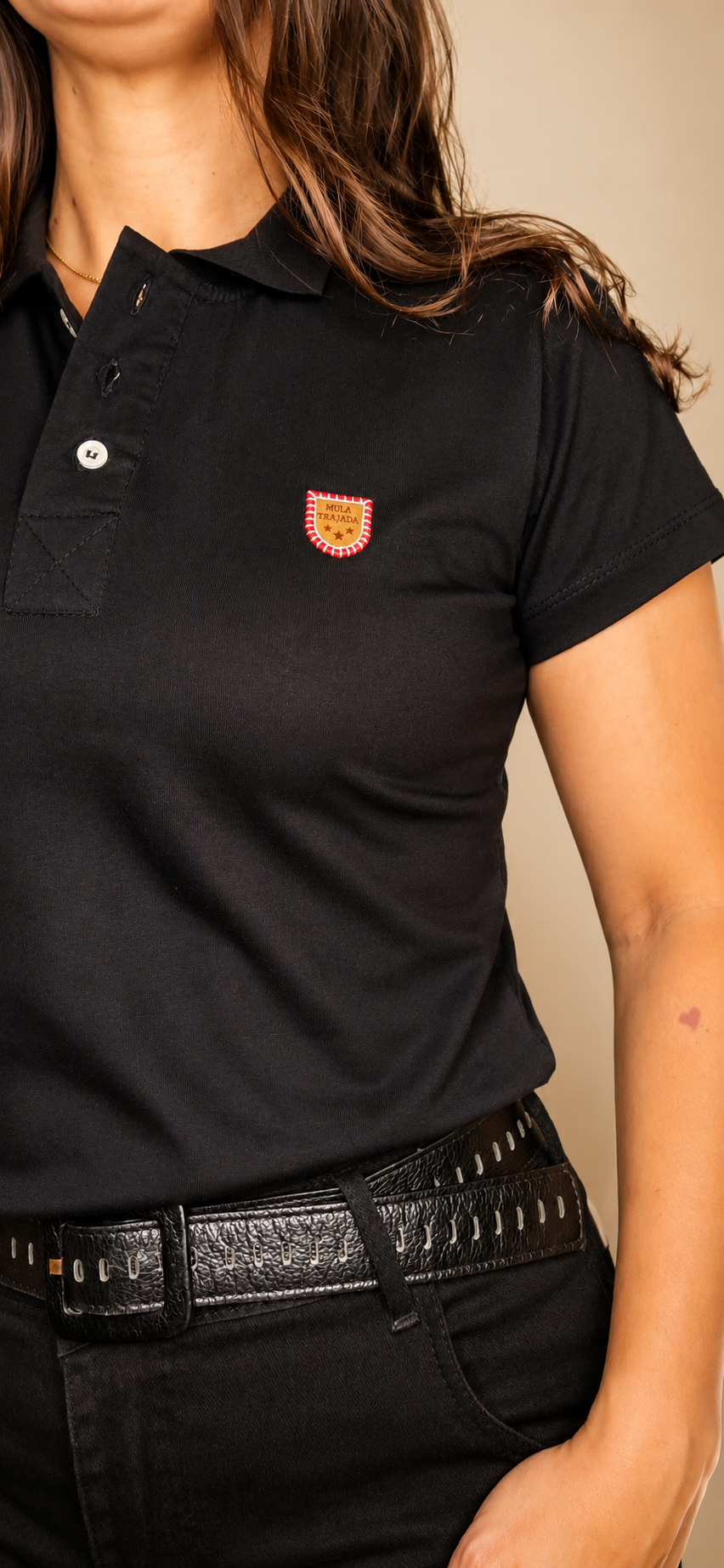 POLO - FEMININA - MULA TRAIADA - PRETO