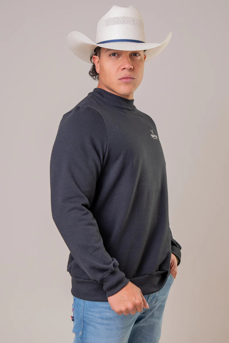 MOLETOM GOLA CARECA TEXAS FARM - SHIELD - MTC005 - PRETO BEGE CLARO